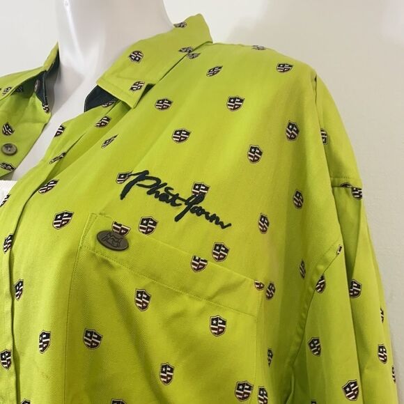 Phat Farm Logo Printed Button Down Top - Picture 2 of 4
